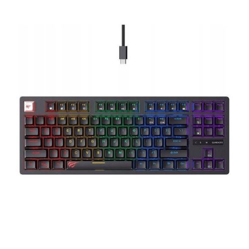 CLAVIER MECANIQUE GAMING HAVIT KB892L 87 KEY BLUE-SWITCH RGB BLACK